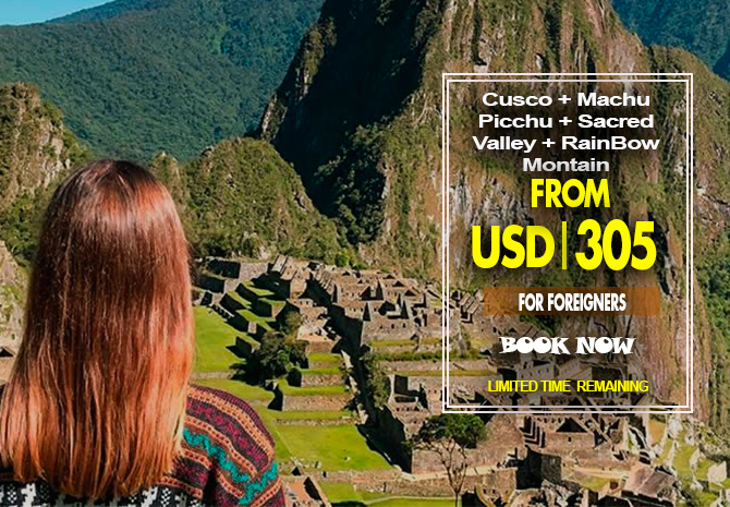Tour Cusco + Machu Picchu for 3, 4 and 5 nights (for foreigners) 